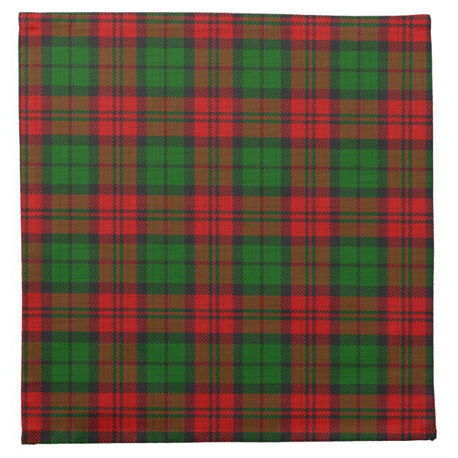 Blackwatch Campbell Tartan Red Green Plaid Cloth Napkin (Front)