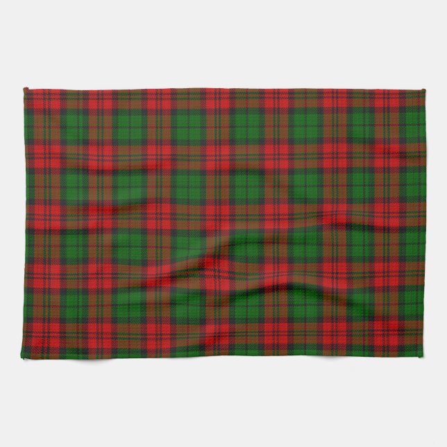 Blackwatch Campbell Tartan Red Green Plaid Kitchen Towel (Horizontal)