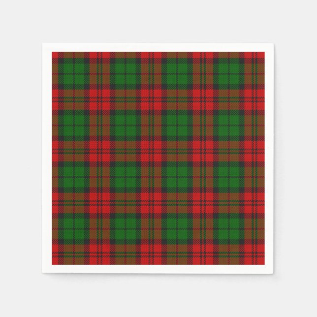 Blackwatch Campbell Tartan Red Green Plaid Napkins (Front)