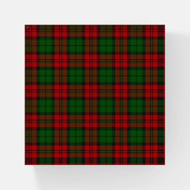 Blackwatch Campbell Tartan Red Green Plaid Paperweight (Front)
