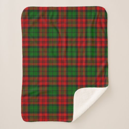 Blackwatch Campbell Tartan Red Green Plaid Sherpa Blanket