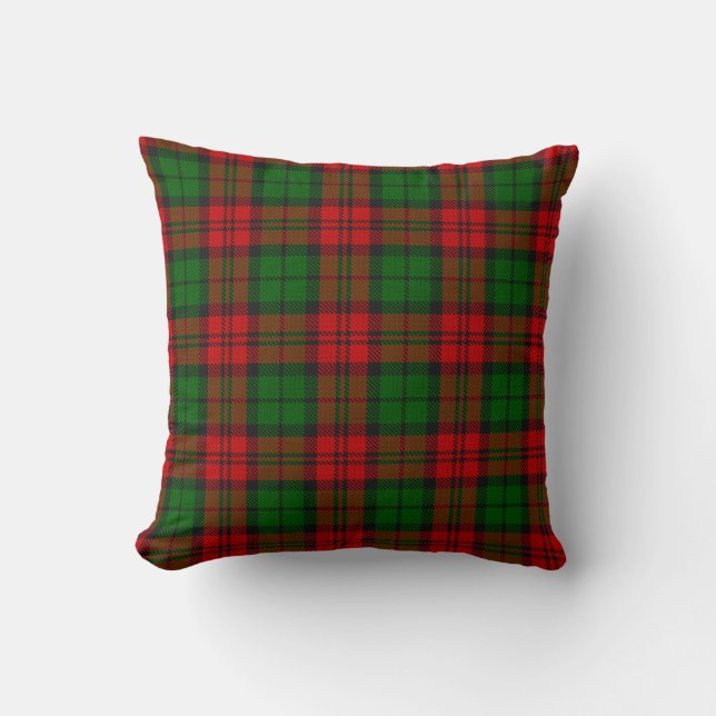 Blackwatch Campbell Tartan Red Green Plaid Throw Pillow (Front)