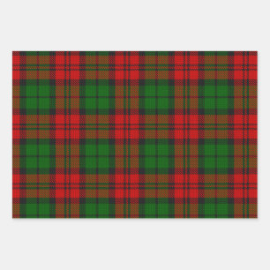 Blackwatch Campbell Tartan Red Green Plaid Wrapping Paper Sheets