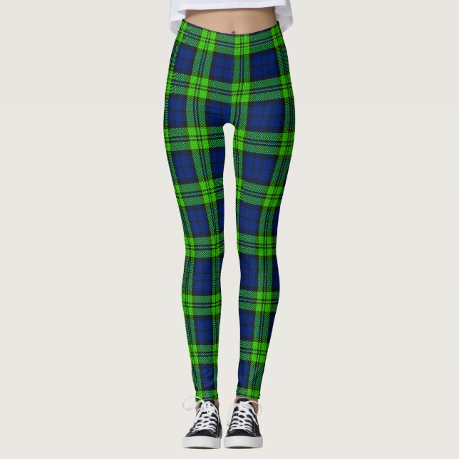 Blackwatch Plaid Tartan Leggings (Front)