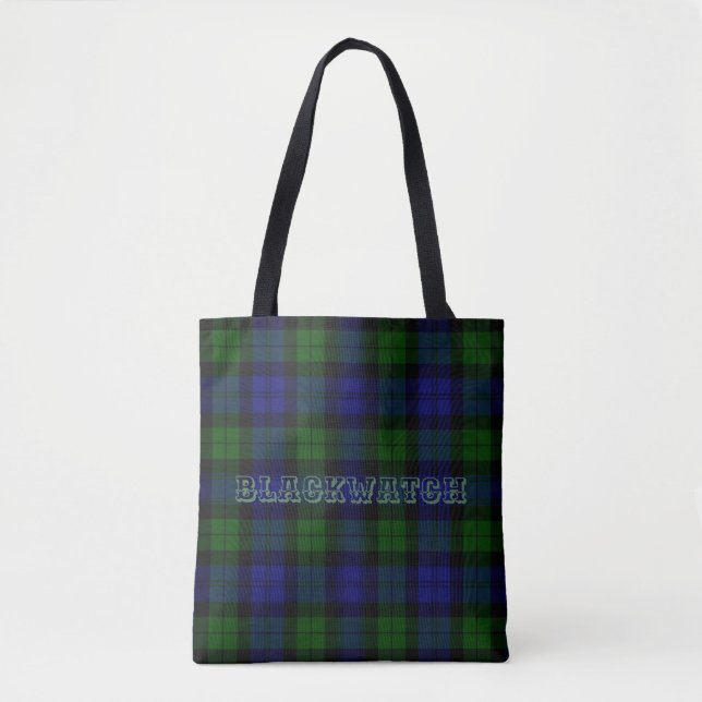 Blackwatch Scottish tartan cell Tote Bag (Front)