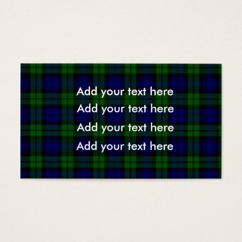 Clan Campbell Tartan Business Card
