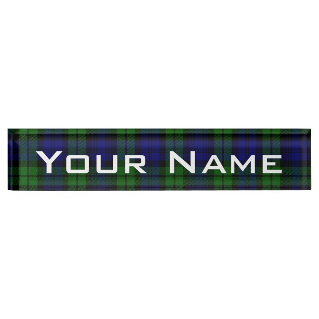 Blackwatch tartan Campbell clan Name Plate (Front)