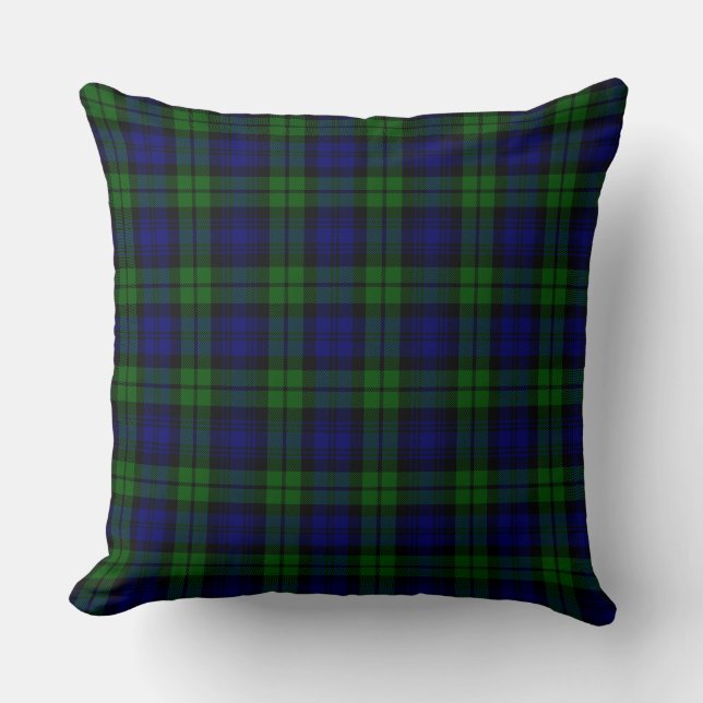 Blackwatch tartan Campbell clan Throw Pillow (Front)