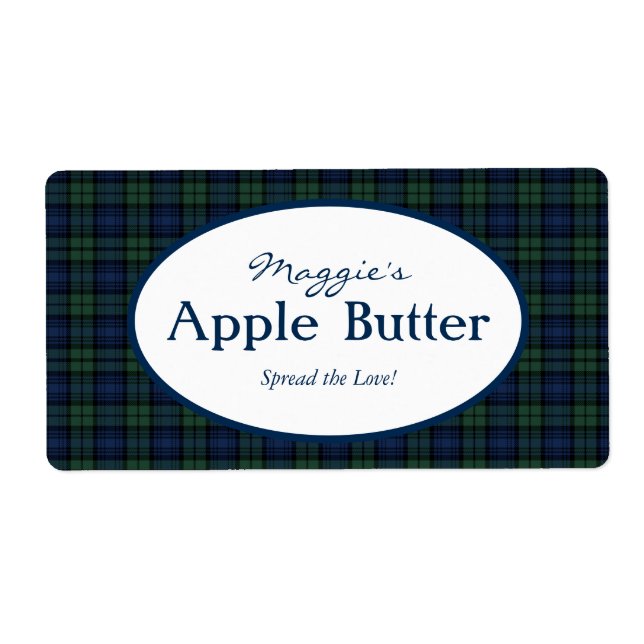 Blackwatch Tartan  Plaid Jam Jar Labels (Front)