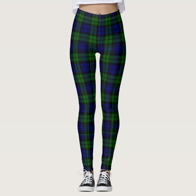 Blackwatch Tartan Plaid Leggings (Front)
