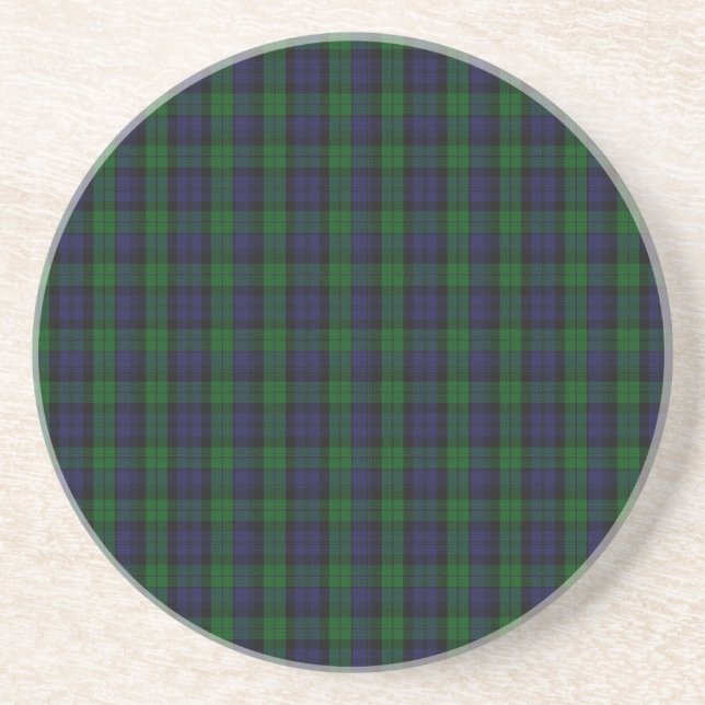Blackwatch Tartan Sandstone Coaster (Front)