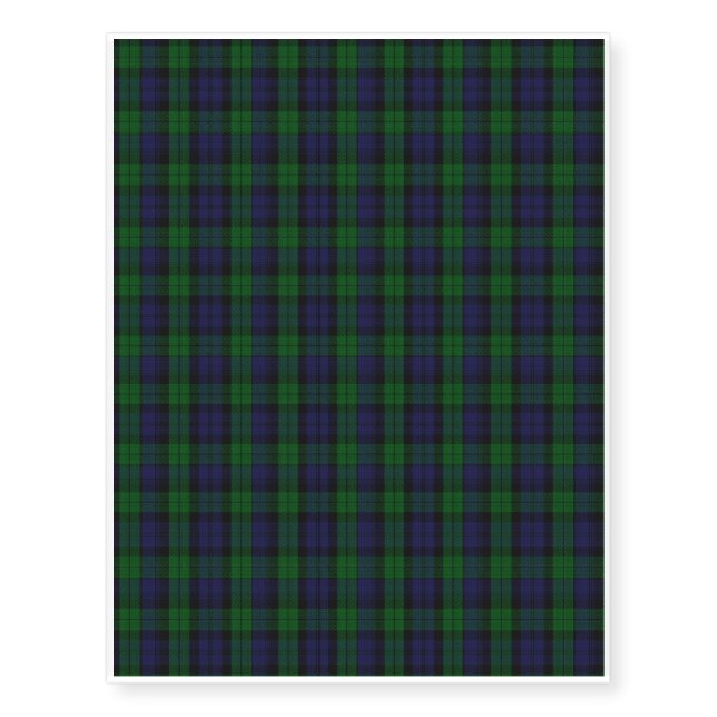 Blackwatch Tartan Temporary Tattoos (Front)