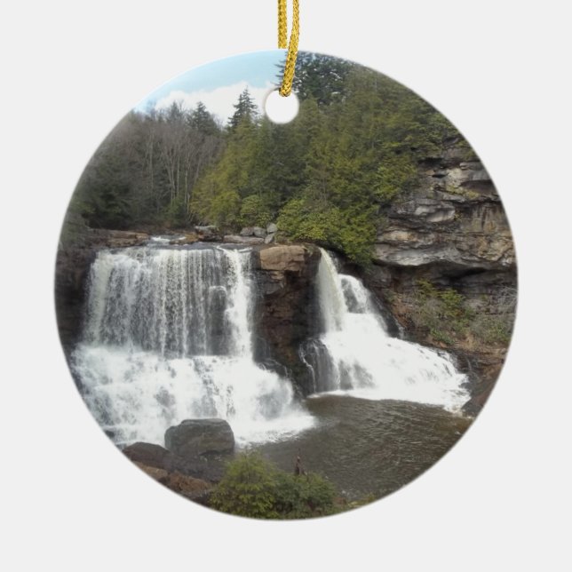 Blackwater Falls Ceramic Ornament (Front)