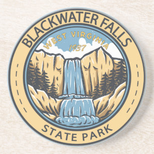 Blackwater Falls State Park West Virginia Badge Coaster