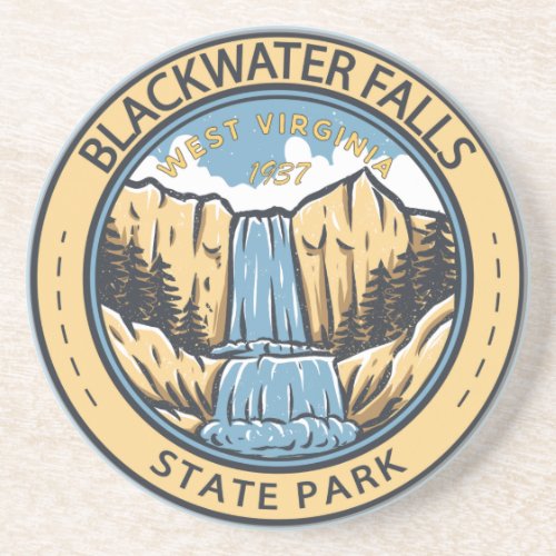 Blackwater Falls State Park West Virginia Badge Coaster