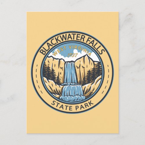 Blackwater Falls State Park West Virginia Badge Postcard