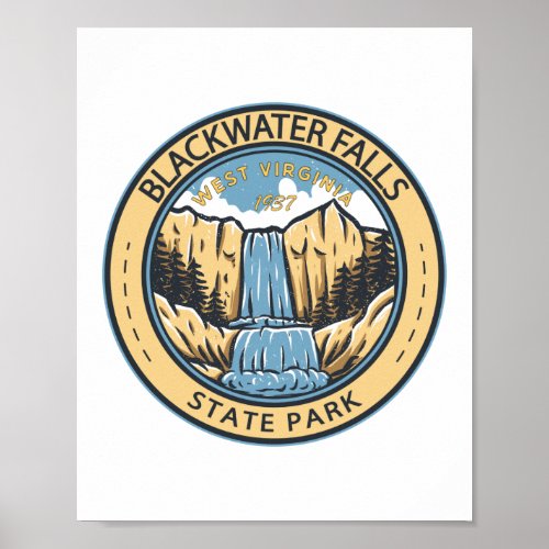 Blackwater Falls State Park West Virginia Badge Poster