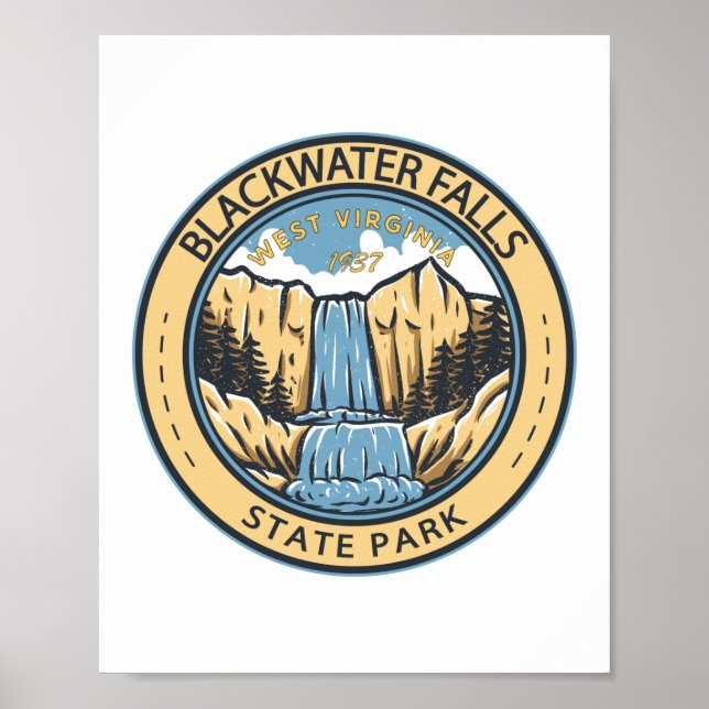 Blackwater Falls State Park West Virginia Badge Poster (Front)