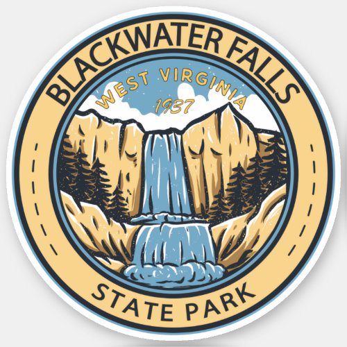 Blackwater Falls State Park West Virginia Badge Sticker