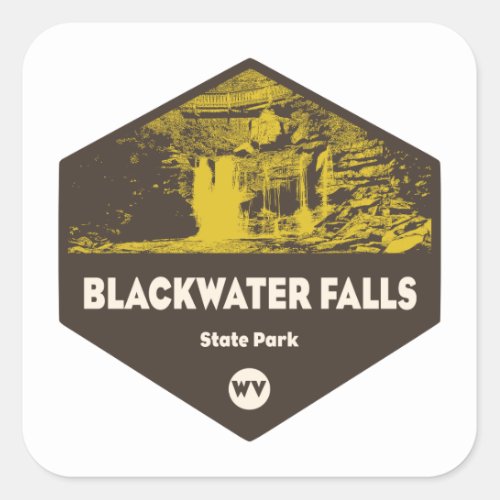 Blackwater Falls State Park West Virginia Square Sticker