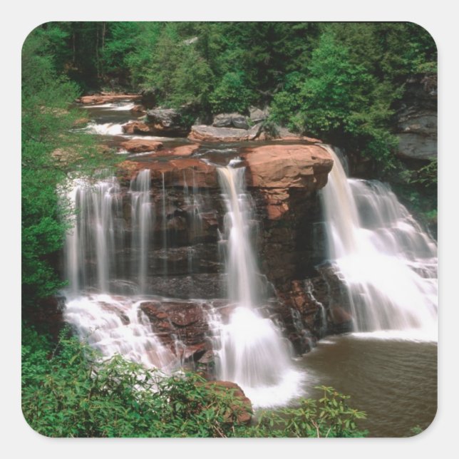 Blackwater Falls, West Virginia, scenic, Square Sticker (Front)