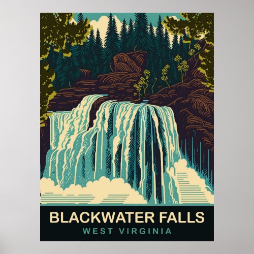 Blackwater Falls West Virginia Travel Poster