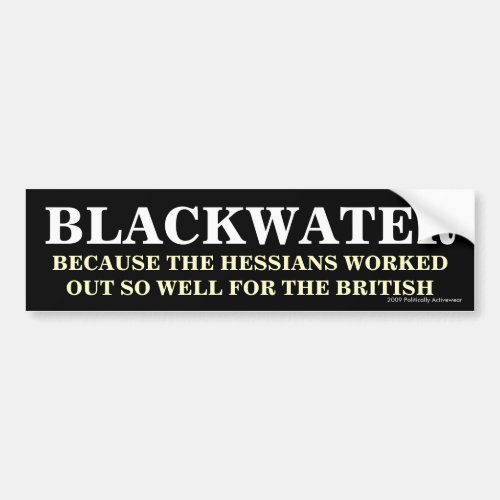 Blackwater  Hessians Bumper Sticker