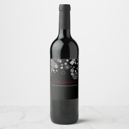 BlackWhite Wine Label Wedding Christmas New Year