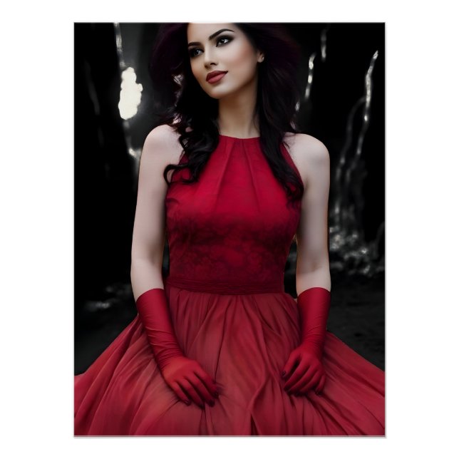 BlackWhiteRed glossy poster (Front)