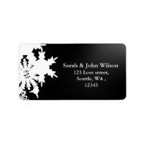 blackwinter wedding snowflake return address label