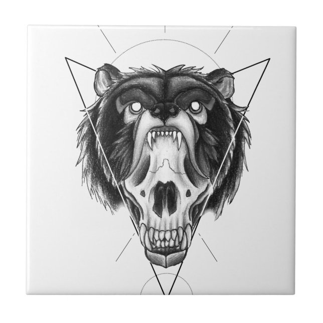 Blackwork bear tile (Front)