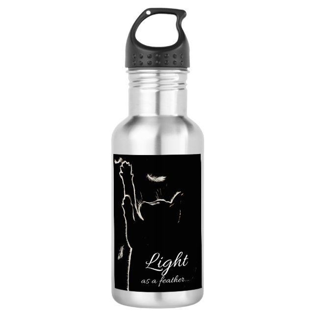 Blacky cat stainless steel water bottle (Front)