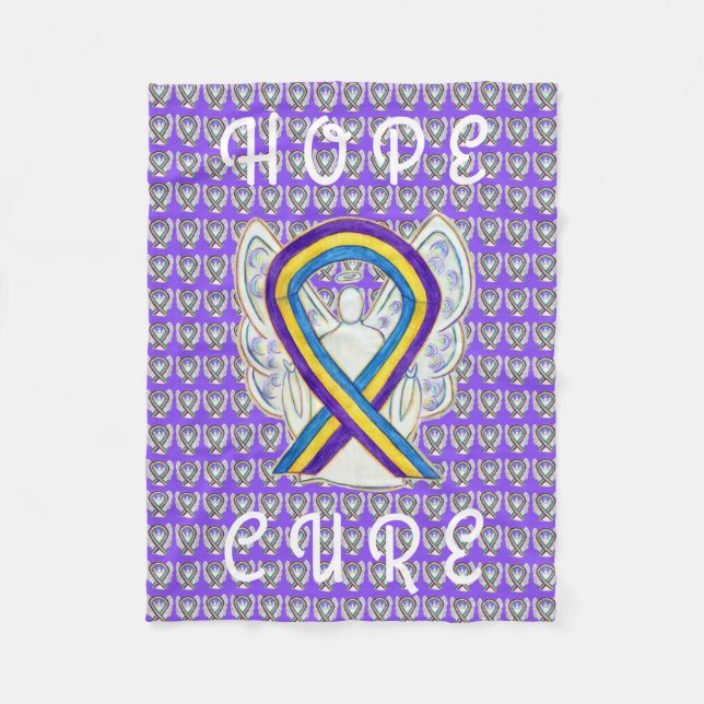 Bladde Cancer Awareness Ribbon Soft Chemo Blankets (Front)
