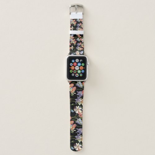 Bladder Campion Bells Watercolor Floral Apple Watch Band