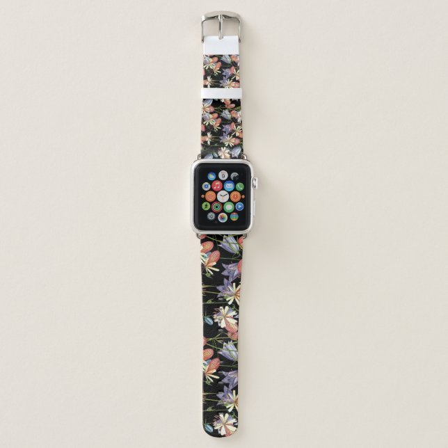 Bladder Campion Bells: Watercolor Floral Apple Watch Band (Front)