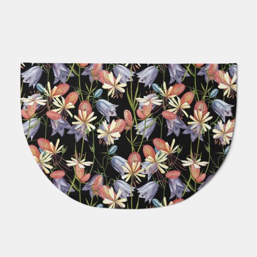 Bladder Campion Bells Watercolor Floral Doormat