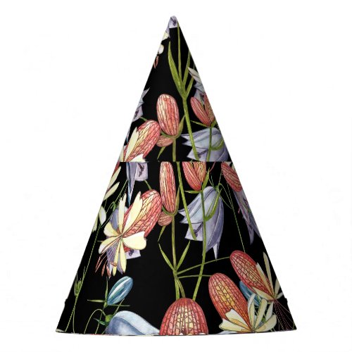 Bladder Campion Bells Watercolor Floral Party Hat