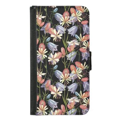Bladder Campion Bells Watercolor Floral Samsung Galaxy S5 Wallet Case