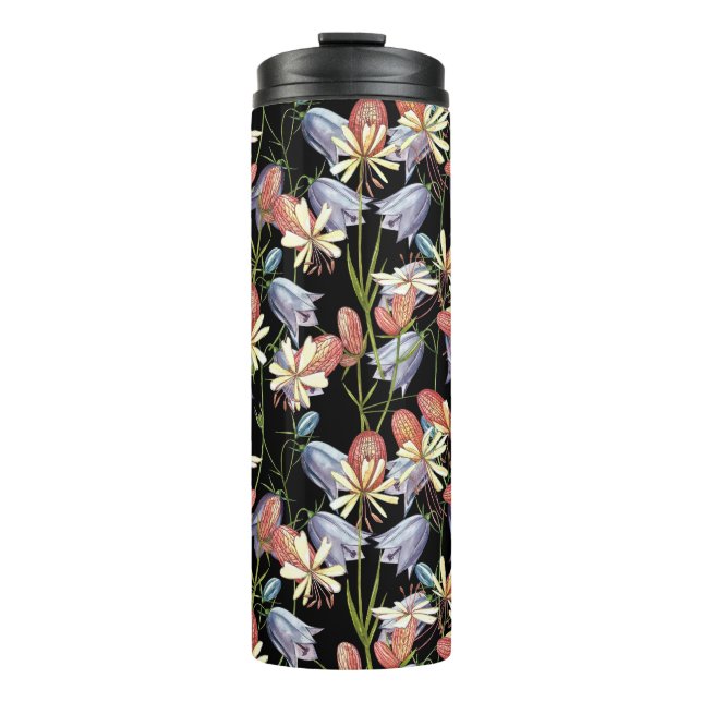 Bladder Campion Bells: Watercolor Floral Thermal Tumbler (Front)