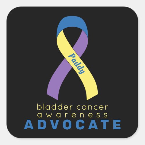 Bladder Cancer Advocate Black Square Sticker