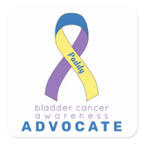 Bladder Cancer Advocate White Square Sticker