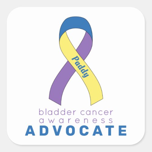 Bladder Cancer Advocate White Square Sticker