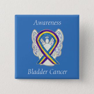 Bladder Cancer Angel Awareness Ribbon Pins