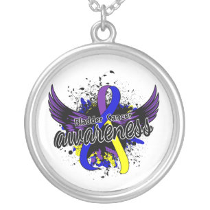 Bladder Cancer Awareness 16 Silver Plated Necklace