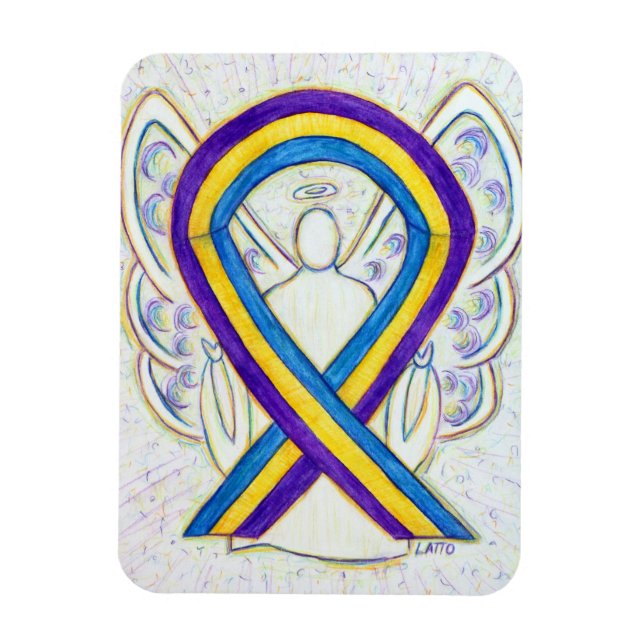 Bladder Cancer Awareness Angel Ribbon Gift Magnet (Vertical)