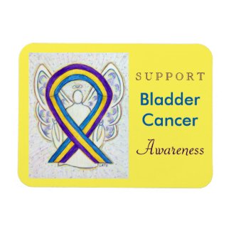 Bladder Cancer Awareness Angel Ribbon Magnet Gifts