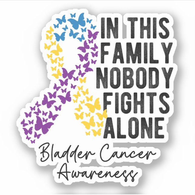 Bladder Cancer Awareness, Bladder Cancer Support Sticker (Front)
