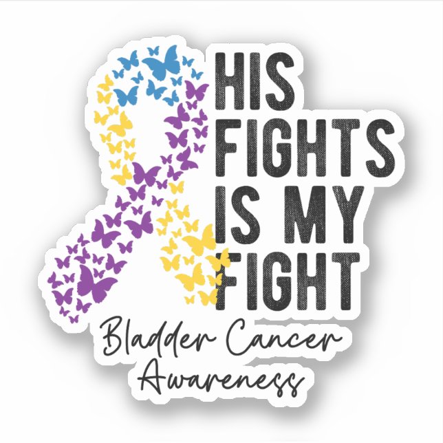 Bladder Cancer Awareness, Bladder Cancer Support Sticker (Front)