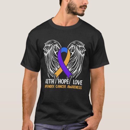 Bladder Cancer awareness Blue Purple Yellow Ribbon T_Shirt