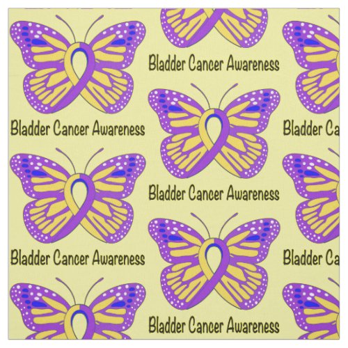 Bladder Cancer Awareness Butterfly Fabric